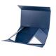 High Quality Navy Blue Foldable Magnetic Box  With Silver Logo Stamped
