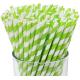 Multi Colored Holiday Celebrations Green Striped Paper Straws Biodegradable