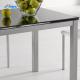 700mm Width Bespoke Glass Extendable Dining Table With Metal Legs DT-914-110