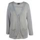 Buttons Front Ladies Casual Cardigans With Two Pockets Knitted Technics