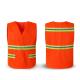 Washable Reflective Safety Vests Orange Construction Vest With Pockets