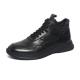 Breathable Comfortable Black Lace Up Leather Boots