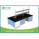 C Frame Medical Workbench Furniture With MDF Cabinet Black Epoxy Resin Worktop