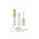 Round Clear PET 10ml Empty Lip Gloss Bottle With Gold Aluminum Cap Brush