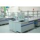 Central Lab Table Lab Bench Steel Wooden Laboratory Furniture C Frame Steel Wood Lab Island Bench 3600*1500*850mm