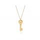 17.5 Inch 316 Stainless Steel Pendant Necklace Simple Golden Key Shape For Unisex