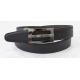 Feather Edge PU Mens Dress Belts With Reversible Plate Buckle In Black Nickel Color