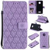 Moto Z Force Leather Protective Case with Flower Embossed Pattern