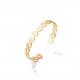 OEM 18k Gold Diamond Bangle Contemporary Gold Plated Adjustable Bracelet