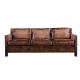 Retro 205cm Washed Off Vintage Leather Sofas With Closer Rivet