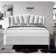 White Boucle Fabric Gas Lift Storage Bed With Four Metal Strong Feet