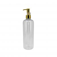 250ml 500ml Plastic Transparent Lotion Bottle With Golden Pump Heads And Snap Fastened