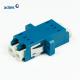 Blue Fiber Optic Adapter Duplex LC Single Mode Flange