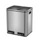 30L Two Compartment Indoor Trash Can  Foot Pedal Stainless Steel Waste Basket