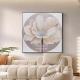Hand Painted Modern Textured Flower Relief Wall Art Canvas Oil Painting for Custom Home Decoration