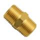 Brass Pipe Fitting, Hex Nipple, 1/8 x 1/8 NPT Male Pipe Adapter