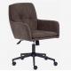 Padded Coffee Color Swivel Task Chair With Cushion And Adjustable Height