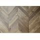 Dark Smoked & Wax Oiled Chevron Oak Engineered Flooring Parquet to Euro