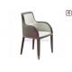 Dual Color Leather Upholstered Ahs Wood Dining Chair With Armrests