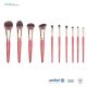 10pcs Synthetic Hair Wooden Handle Makeup Brushes
