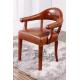 luxury antique leather arm dining chair furniture,#2050