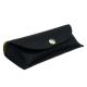 Black PU Handmade Portable 17.2CM Spectacle Case Leather Glasses Case