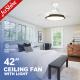 220V 3 Plastic Blades AC Motor Retractable Ceiling Fan With Side Light