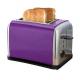 Purple 2 Slot Electric Smart Small 2 Slice Toaster With Removeable Crumb Tray