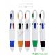 plastic pen, multi color pen with ring,hook pen with 4 colors ink,four color ink pen