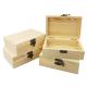 FSC Unfinished Hinge Lidded Wooden Box Pine Wood Gift Box For Crafts