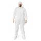 Customized White SMS Polypropylene Coveralls With Zip Wrists Elastic