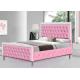 SF883 Pink Children Upholstered Bed Frame Faux Leather Double Size