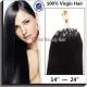 SGS Custom Human Hair Wigs , Black Micro Ring Indian Remy Hair Extensions 16 Inch For Women