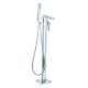 Stylish Floor Standing Bath Taps Chrome Finish Bathtub And Shower Faucets