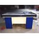 Metal Steel Supermarket  Checkout Counter Cashier Table With Conveyor Belt