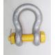 Yellow 1-1/4 WLL 12 Tonne Wide Body Shackles With Safety Bolt