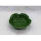 Green Glazed Ceramic Houseware Cabbage Leaf Design Bowl Dolomite Green Salad Bowl