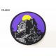 Round Twill Clothes Embroidery Patches And Haunted House Logo 3" Tall