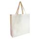 Single Personalized Reusable Shopping Totes , White Shoulder Bag Attached Pouch