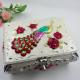 Shinny Gifts European Princess Metal Jewelry Box Medium Zinc Alloy Embossed Rose Pattern
