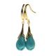 18K Gold Plated Sterling 925 Silver Turquoise Sculptured Tulip Drop Earring (EZ04925534)