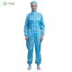 Unisex ESD Autoclavable Clean Room Garments Lightweight Blue Color ISO9001