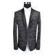 Polyester Mens Tuxedo Suit Blazer Black T/R Fabric Breathable OEM Service