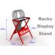 ​Eco Friendly Sports Display Rack Tennis Racket Display Rack Red / Blue / Gray Color