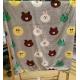 Teddy Bear Cartoon Print Blanket / Animal Print Baby Flannel Blanket Eco Friendly