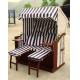 UV Resistant Brown Roofed Wicker Beach Chair For Swimming Pool