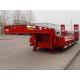 13T Three Axle Low Bed Trailer Equipment , Semi Trailer Truck Red Color