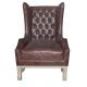 Hotel Living Room Antique Leather Armchairs Chesterfield High Back Armchair
