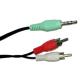 3.5mm Stereo Plug Jack to 2 RCA Male Stereo Audio Cable