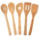 FPA free organic bamboo reusable kitchen cooking utensil with holder set of 7